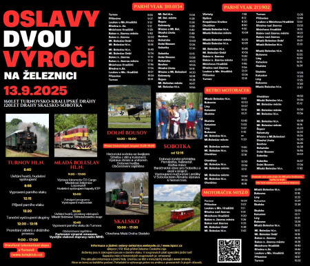 13.9. Oslavy 120 let žel. tratě MB–Sobotka